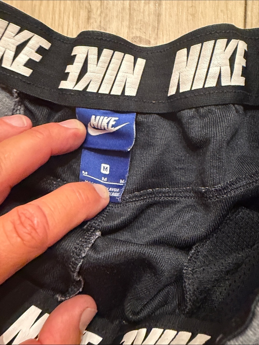 Nike Men's Charcoal Gray Joggers with White Swoosh - Picture 3 of 4